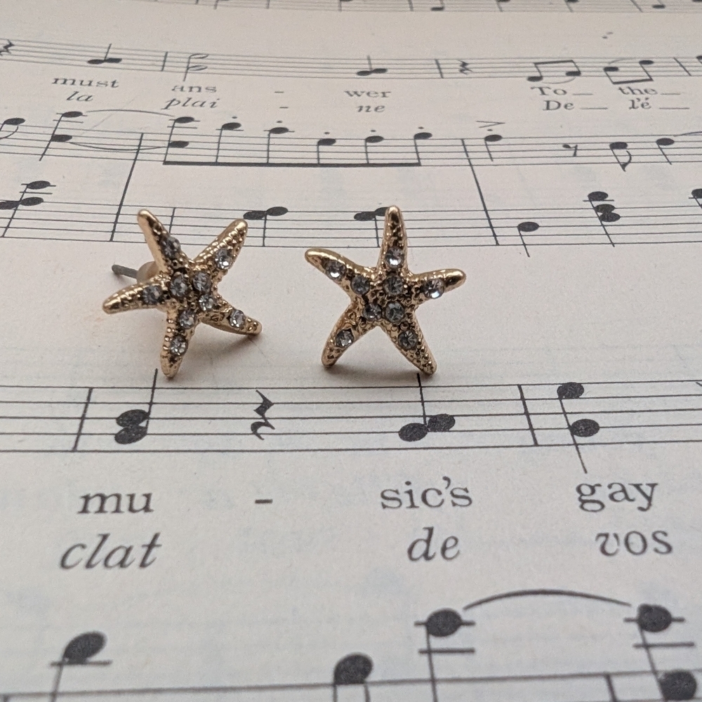 Starfish Gold and Silver Earrings